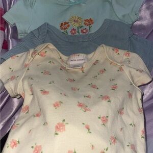 Laura Ashley Cream and Pink Floral Kids Tee
